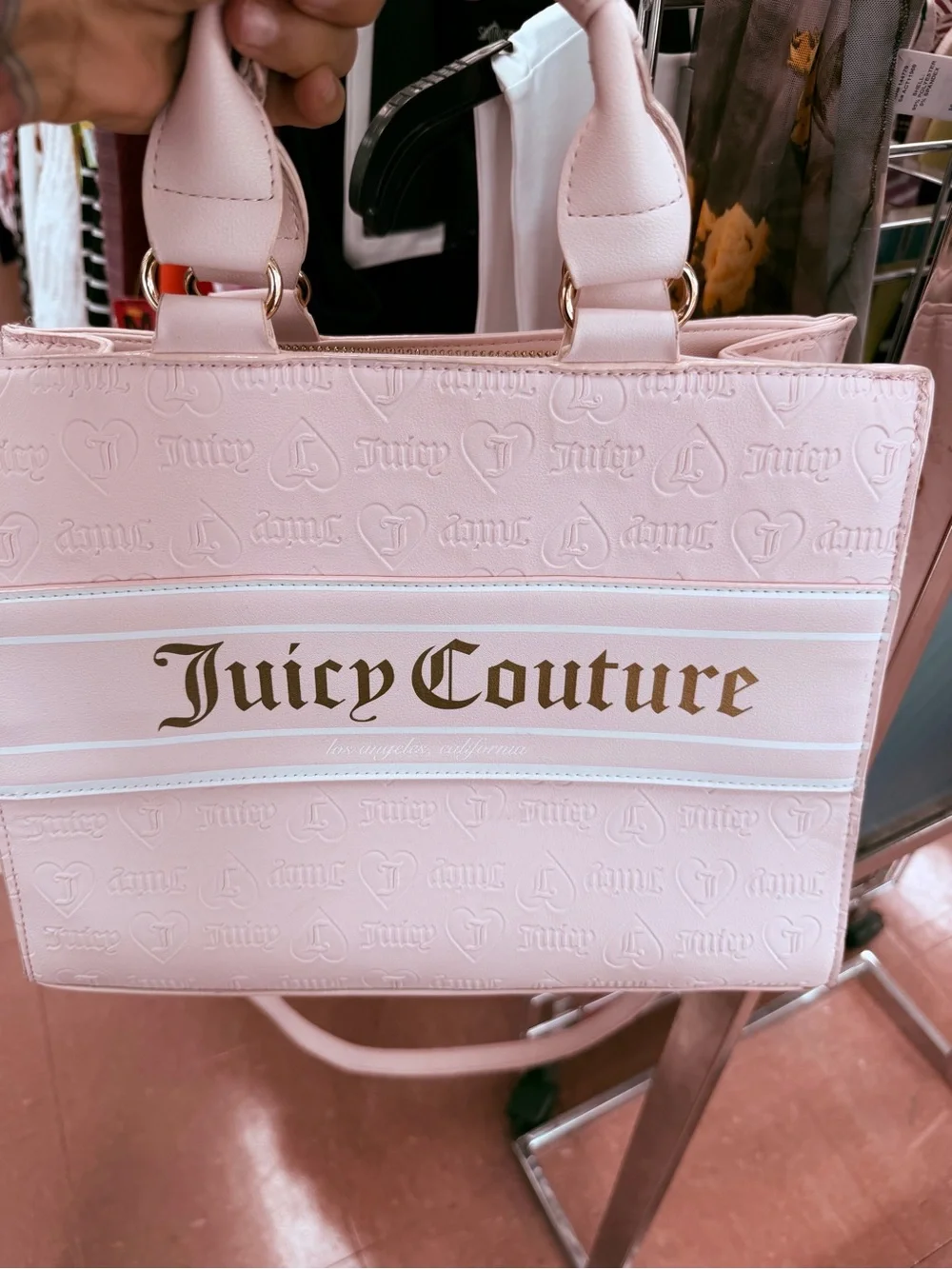 Juicy Couture Light Pink Embossed Logo Tote
